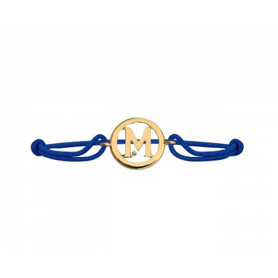 Alphabet M Gold Bracelet
